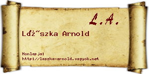 Lászka Arnold névjegykártya